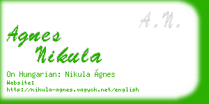 agnes nikula business card